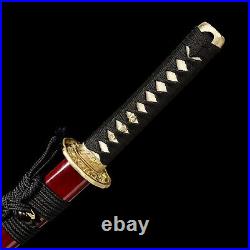 30Red Plum Blossom Katana Clay Tempered T10 SteelJapanese Samurai Sharp Sword