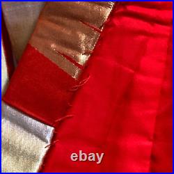 8331# Japanese kimono Vintage Uchikake Bridal Pure Silk Robe Embroidery Red