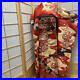 9146# Japanese Vintage Kimono Obi Obijime Obiage 4-Piece Set Pure Silk Robe Red