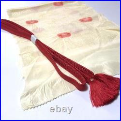 9363# Japanese Kimono Accessory Obiage and Obijime 2-piece Set Silk Red