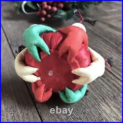 ANTIQUE Chinese Japanese Ornament PIN CUSHION Red Green Collectible Silk Decor