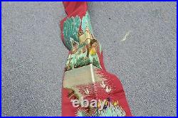 Antique Japanese Kimono Obi Sash Hand embroidered Red Silk 6 x 128 Handmade