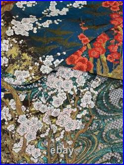 Iro uchikake KIMONO pure silk bridal dress red plum pattern Japanese