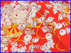 Iro-uchikake Kimono Pure Silk Beautiful Red Gorgeous Japanese Wedding Dress