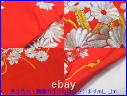 Iro-uchikake Kimono Pure Silk Beautiful Red Gorgeous Japanese Wedding Dress