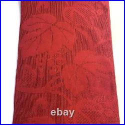 Japanese 1280 Nagoya Obi Silk Summer Garment Gauze Red Woven Pattern