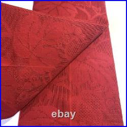 Japanese 1280 Nagoya Obi Silk Summer Garment Gauze Red Woven Pattern