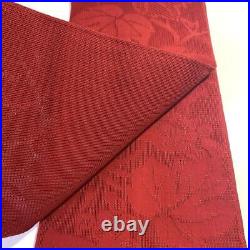 Japanese 1280 Nagoya Obi Silk Summer Garment Gauze Red Woven Pattern