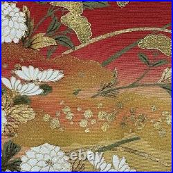 Japanese Kimono Furisode Pure Silk Frail Running Water Gradation Red