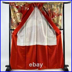 Japanese Kimono Furisode Pure Silk Junichiro Tanizaki Butterfly Red