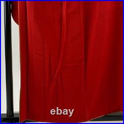 Japanese Kimono Furisode Pure Silk M Size Lined Kimono Red Color Formal