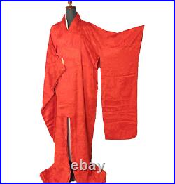 Japanese Kimono Nagajyuban Wedding Dress Bride Costum Arabesque Crimson 9443