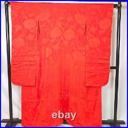 Japanese Kimono Nagajyuban Wedding Dress Bride Costum Arabesque Crimson 9443