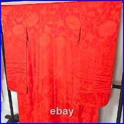 Japanese Kimono Nagajyuban Wedding Dress Bride Costum Arabesque Crimson 9443