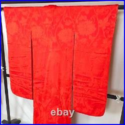 Japanese Kimono Nagajyuban Wedding Dress Bride Costum Arabesque Crimson 9443