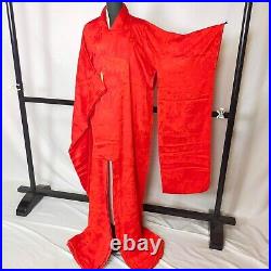 Japanese Kimono Nagajyuban Wedding Dress Bride Costum Arabesque Crimson 9443