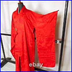 Japanese Kimono Nagajyuban Wedding Dress Bride Costum Arabesque Crimson 9443