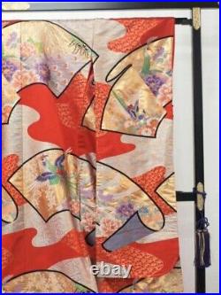 Japanese Kimono Uchikake Luxurious Wedding Pure Silk Red Phoenix japan