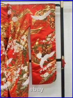 Japanese Kimono Uchikake Luxurious Wedding Pure Silk gold red japan