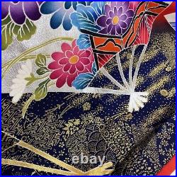 Japanese Kimono Uchikake Wedding Silk Japan Bridal Costume Black/Red F/S