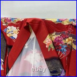 Japanese Kimono Uchikake Wedding Silk Japan Bridal Costume Black/Red F/S