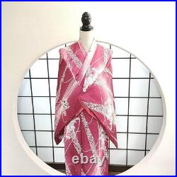 Japanese Pure Silk Floral Pattern Fine Pink Red Gorgeous