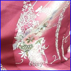 Japanese Pure Silk Floral Pattern Fine Pink Red Gorgeous