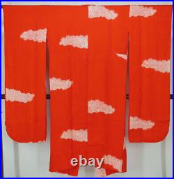Kimono Furisode Long-Sleeved Long Undergarment Vermilion Red Pure Silk Sleeve 6