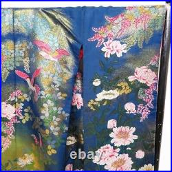 Kimono Iro Uchikake blue yellow red gradient pure silk bridal dress From Japan