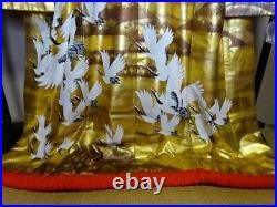 Kimono Uchikake Hand-painted Yuzen Akira Akiyama Pure Silk Red-crowned cranes