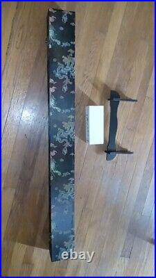 Red Bladed Katana From Japan With Stand, Katana Cleaning Kit, And Silk Box