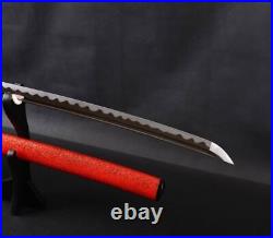 Red Shiny Saya Katana Japanese Samurai Sword Manganese steel Real Practise