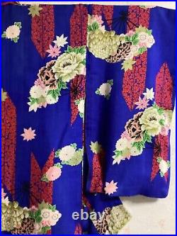 VINTAGE 40's JAPANESE KIMONO / KOMON / PURE SILK / Japanese Robe/Japanese Dress