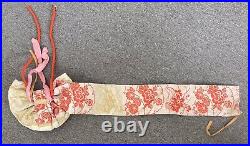 Vintage Japanese Obi Gold Red Silk Kimono Asseccory Pre-tied Collectible