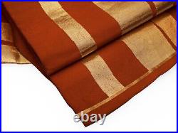 Vintage Rusty-Red Silk Fukuro-Obi with Gold Take Bamboo Stalk Design Nov20C